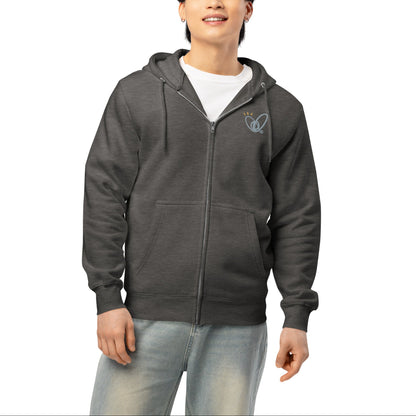 Epic Whizz® Heart-Embroidered_Unisex Premium Full Zip Hoodie