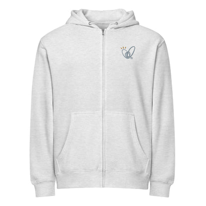 Epic Whizz® Heart-Embroidered_Unisex Premium Full Zip Hoodie