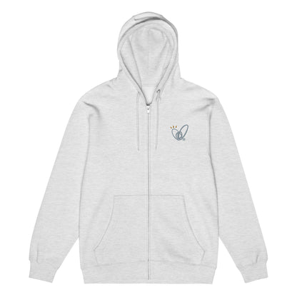 Epic Whizz® Heart-Embroidered_Unisex Premium Full Zip Hoodie