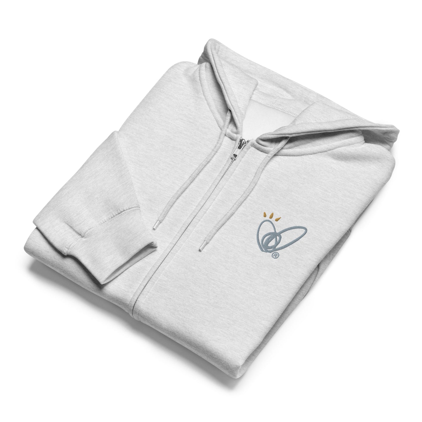Epic Whizz® Heart-Embroidered_Unisex Premium Full Zip Hoodie