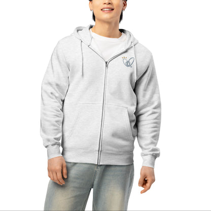 Epic Whizz® Heart-Embroidered_Unisex Premium Full Zip Hoodie