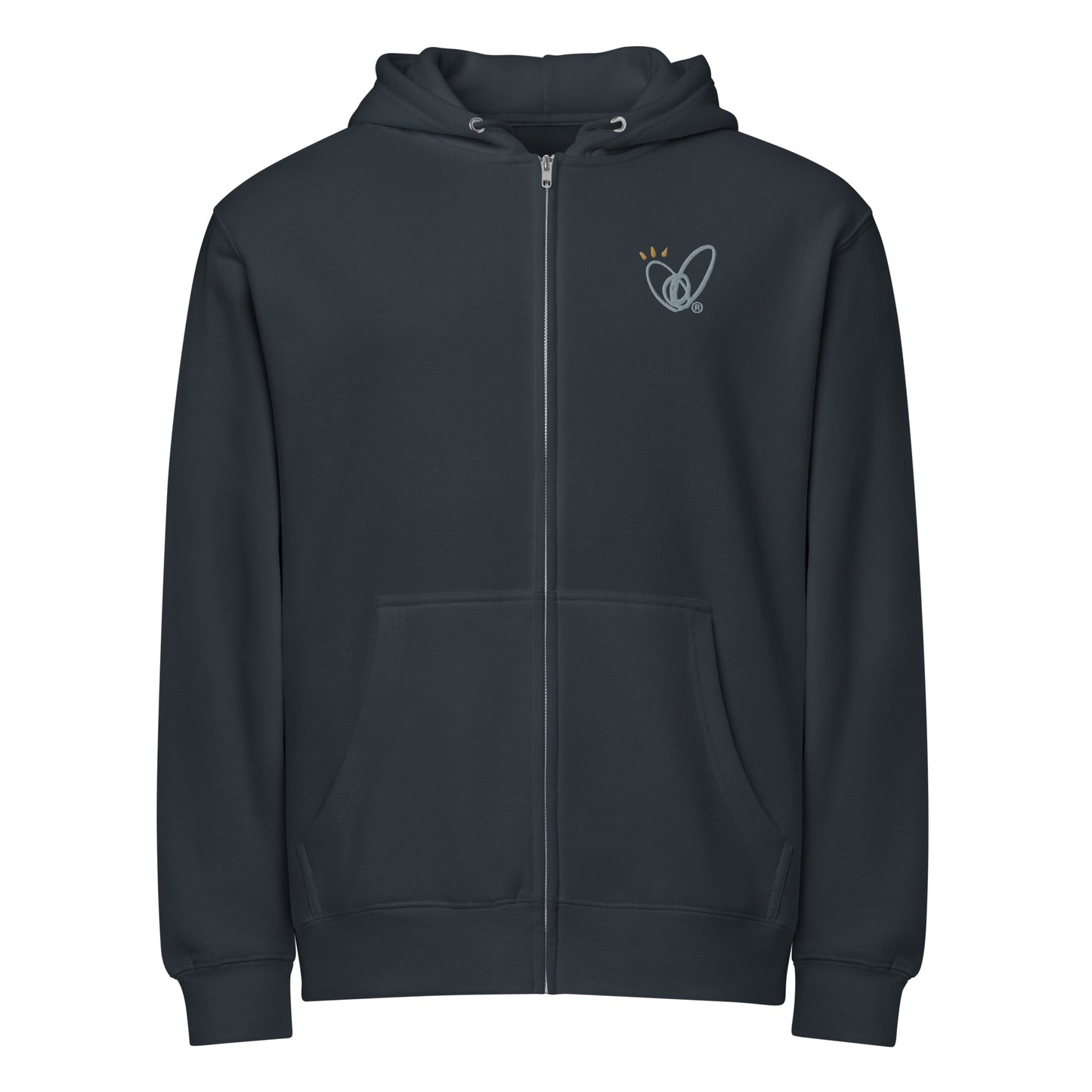 Epic Whizz® Heart-Embroidered_Unisex Premium Full Zip Hoodie