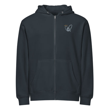 Epic Whizz® Heart-Embroidered_Unisex Premium Full Zip Hoodie