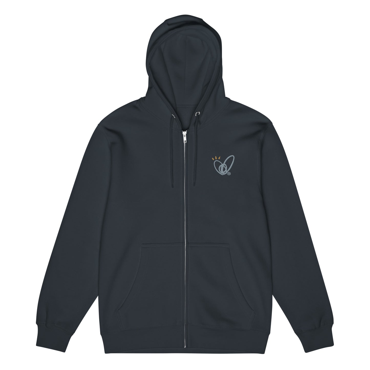 Epic Whizz® Heart-Embroidered_Unisex Premium Full Zip Hoodie