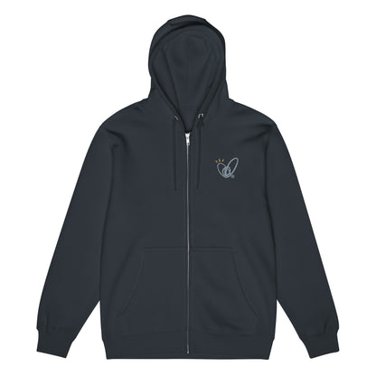 Epic Whizz® Heart-Embroidered_Unisex Premium Full Zip Hoodie