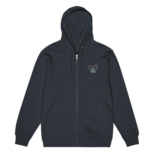 Epic Whizz® Heart-Embroidered_Unisex Premium Full Zip Hoodie