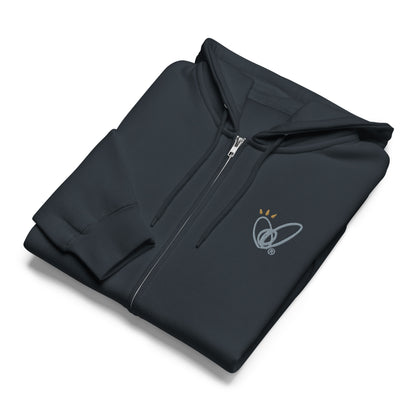 Epic Whizz® Heart-Embroidered_Unisex Premium Full Zip Hoodie