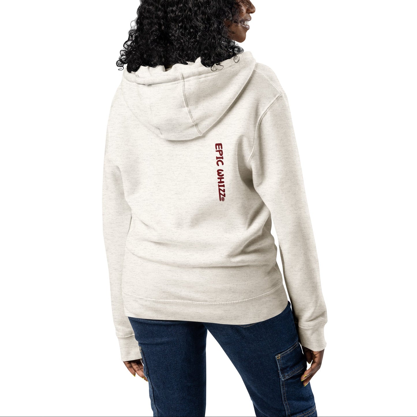Epic Whizz® Heart-Embroidered_Unisex Premium Full Zip Hoodie