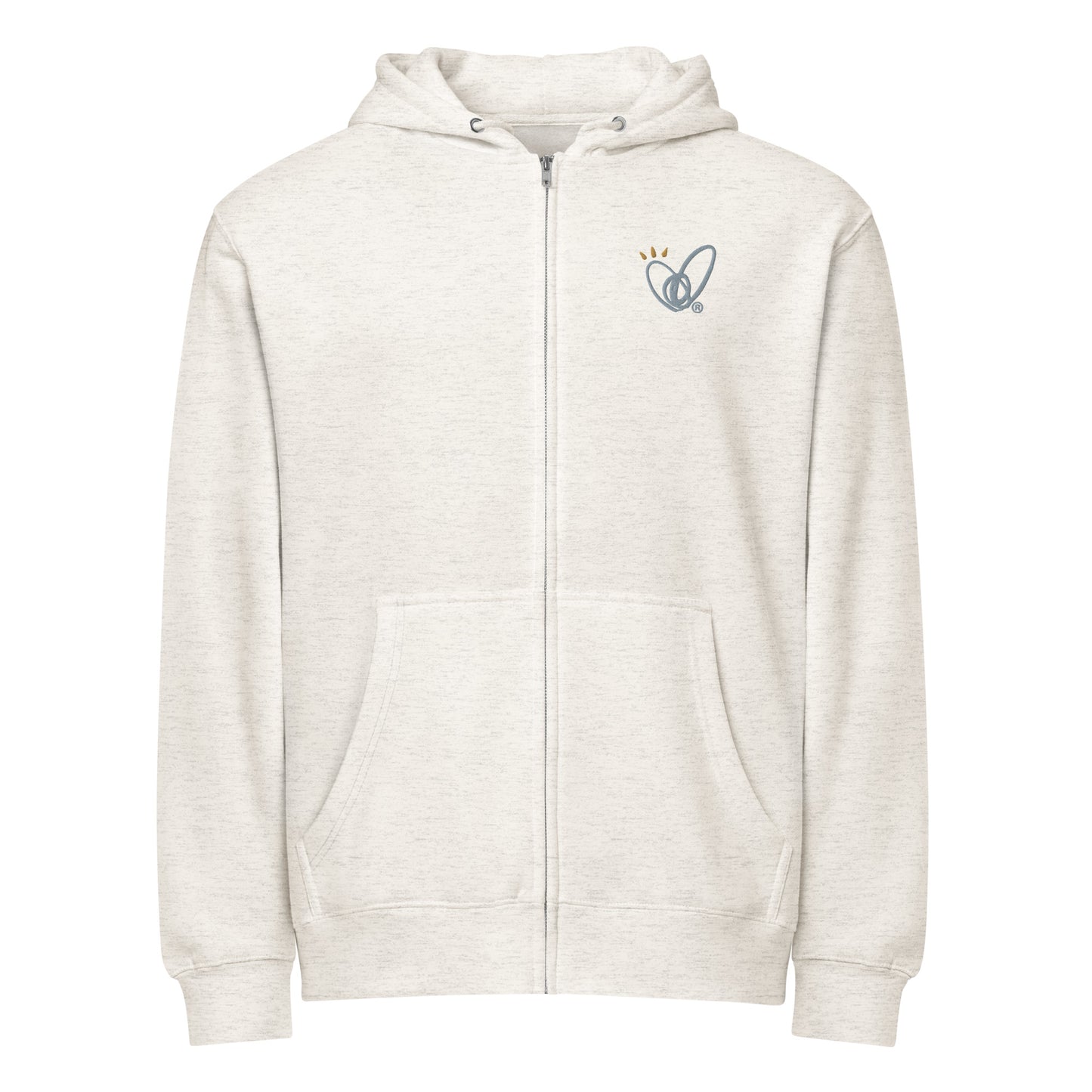 Epic Whizz® Heart-Embroidered_Unisex Premium Full Zip Hoodie