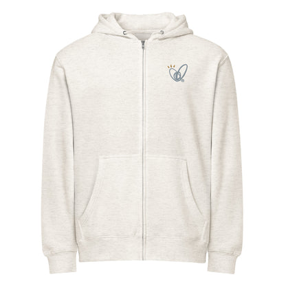Epic Whizz® Heart-Embroidered_Unisex Premium Full Zip Hoodie