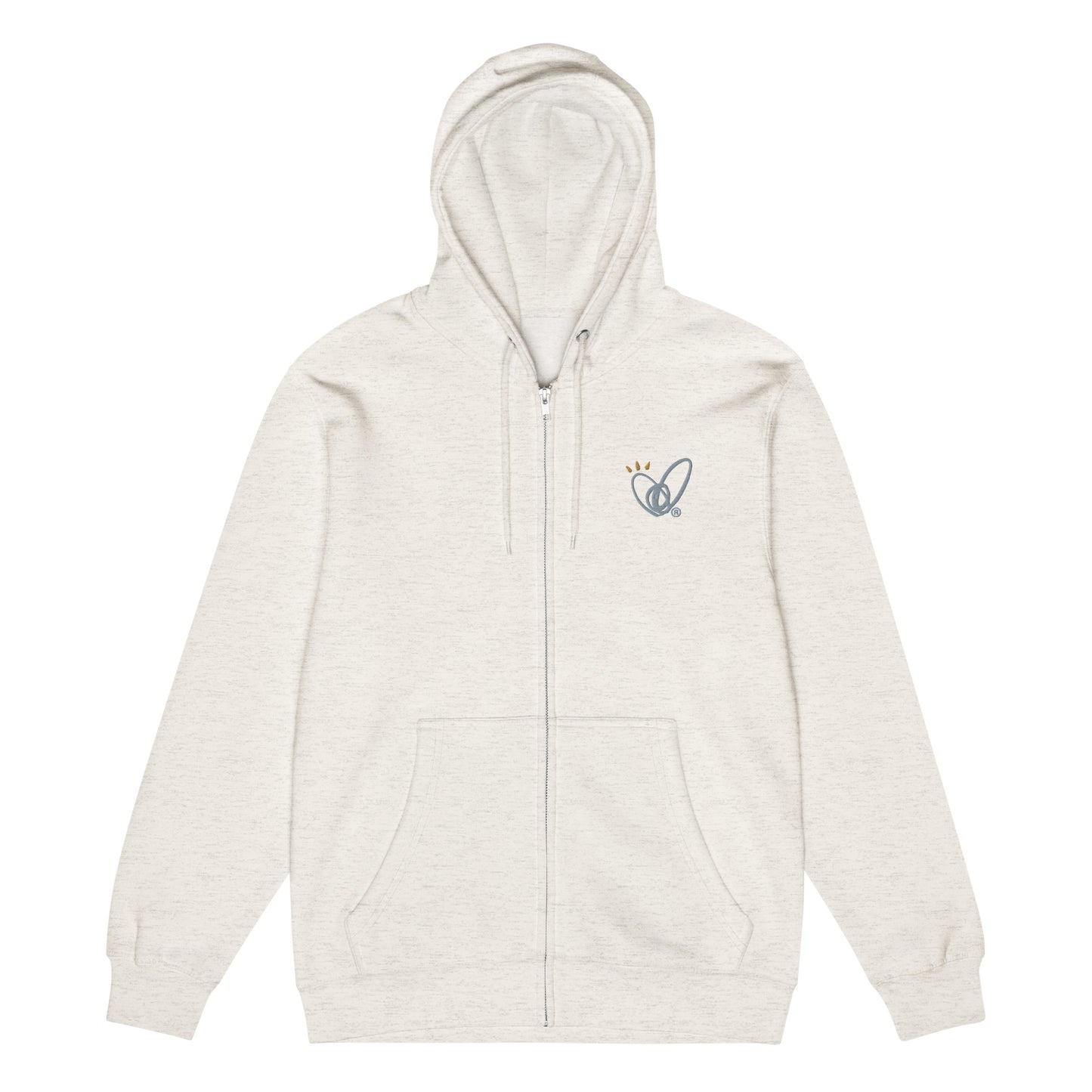 Epic Whizz® Heart-Embroidered_Unisex Premium Full Zip Hoodie
