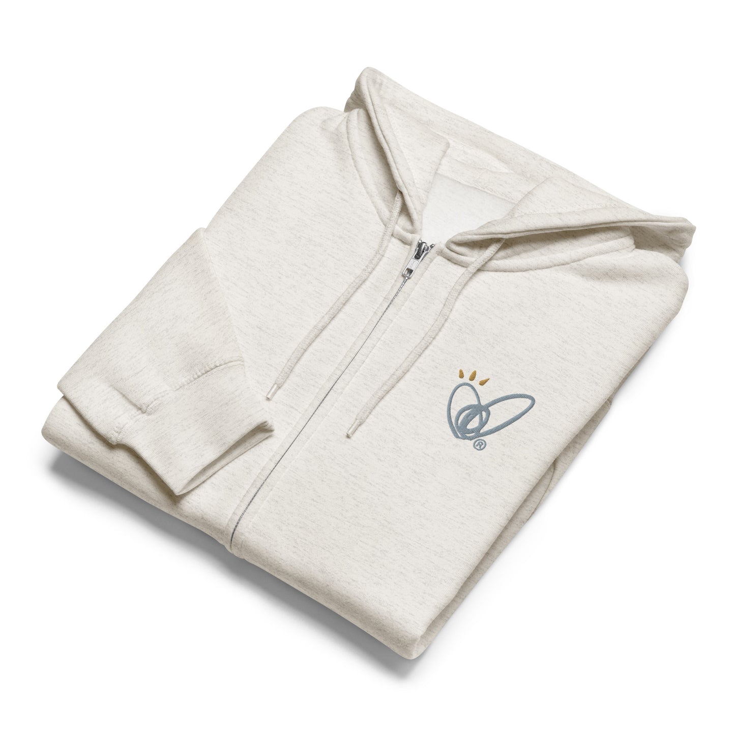 Epic Whizz® Heart-Embroidered_Unisex Premium Full Zip Hoodie