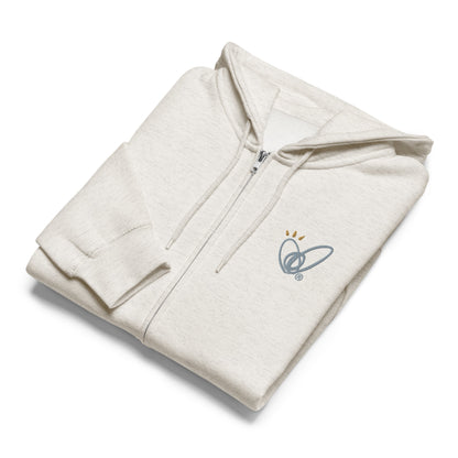 Epic Whizz® Heart-Embroidered_Unisex Premium Full Zip Hoodie