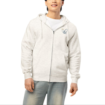 Epic Whizz® Heart-Embroidered_Unisex Premium Full Zip Hoodie