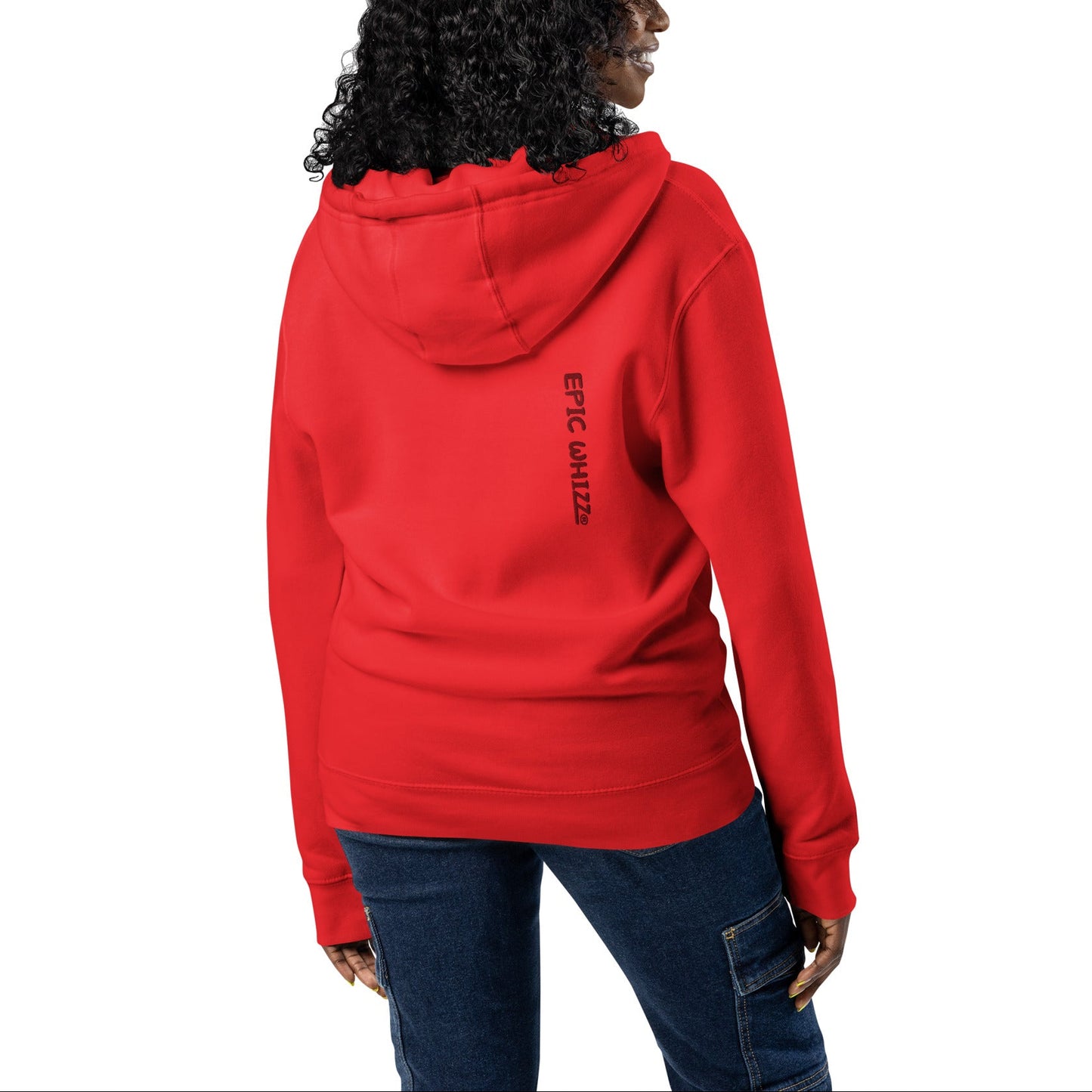 Epic Whizz® Heart-Embroidered_Unisex Premium Full Zip Hoodie