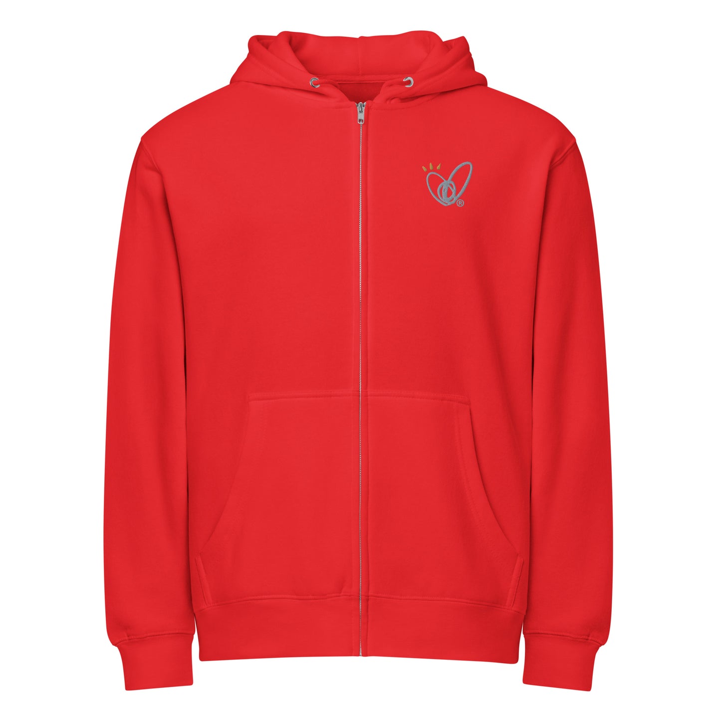 Epic Whizz® Heart-Embroidered_Unisex Premium Full Zip Hoodie