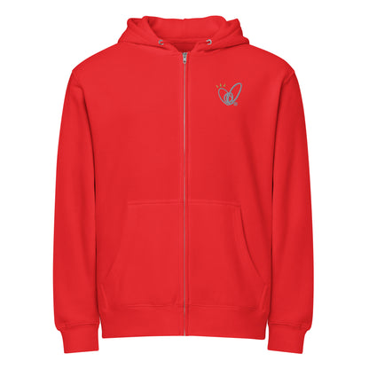 Epic Whizz® Heart-Embroidered_Unisex Premium Full Zip Hoodie