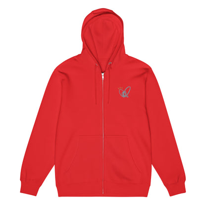 Epic Whizz® Heart-Embroidered_Unisex Premium Full Zip Hoodie