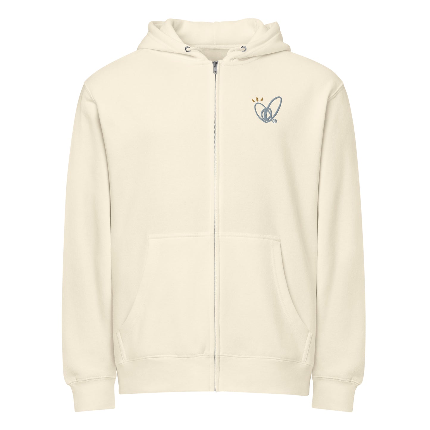 Epic Whizz® Heart-Embroidered_Unisex Premium Full Zip Hoodie