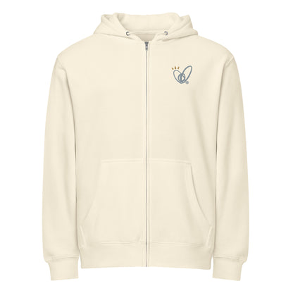 Epic Whizz® Heart-Embroidered_Unisex Premium Full Zip Hoodie
