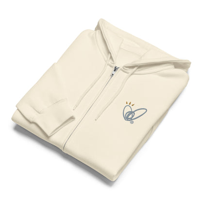 Epic Whizz® Heart-Embroidered_Unisex Premium Full Zip Hoodie