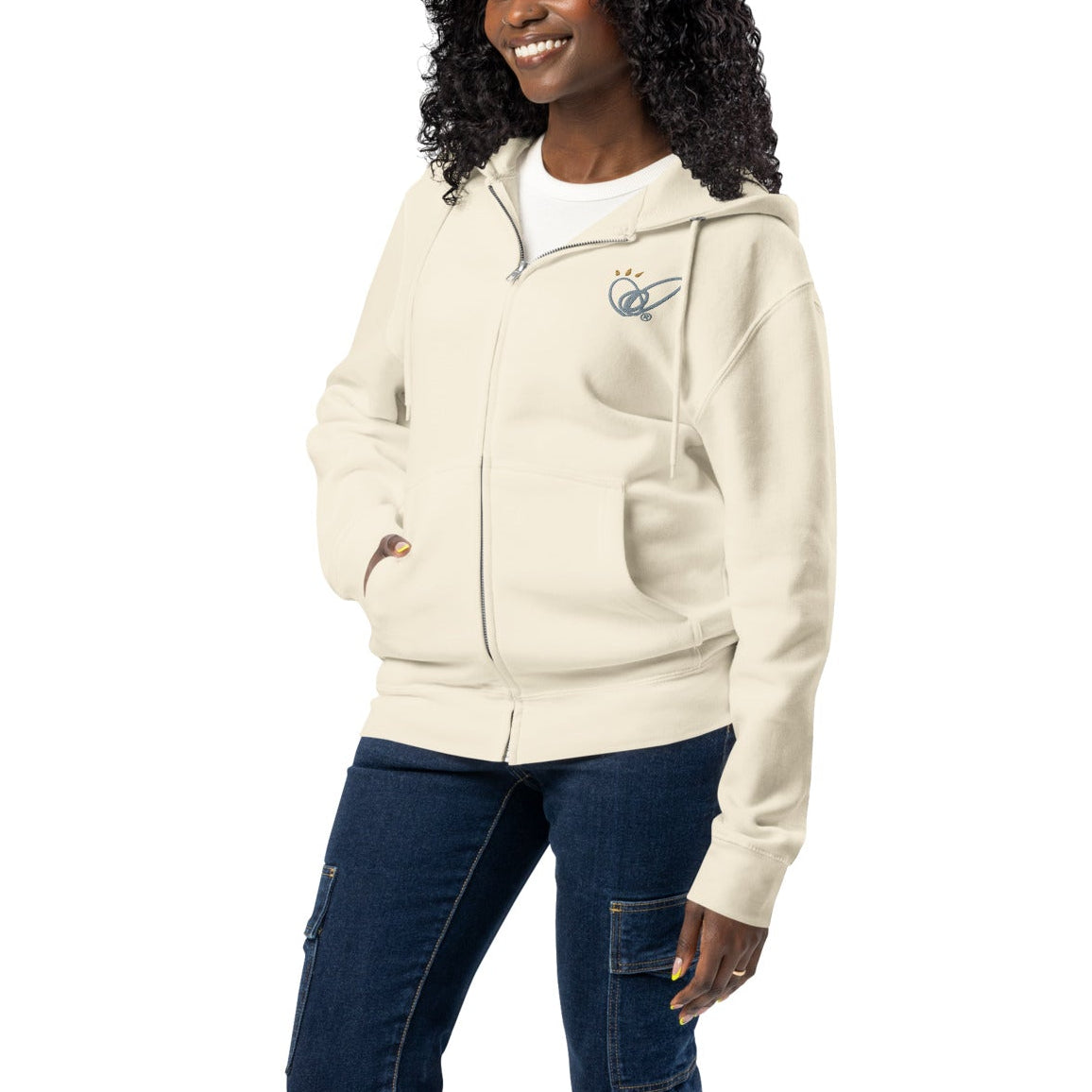 Epic Whizz® Heart-Embroidered_Unisex Premium Full Zip Hoodie