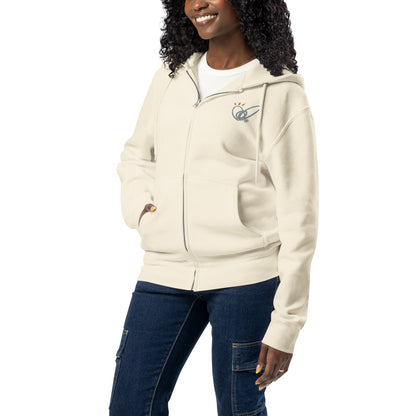 Epic Whizz® Heart-Embroidered_Unisex Premium Full Zip Hoodie