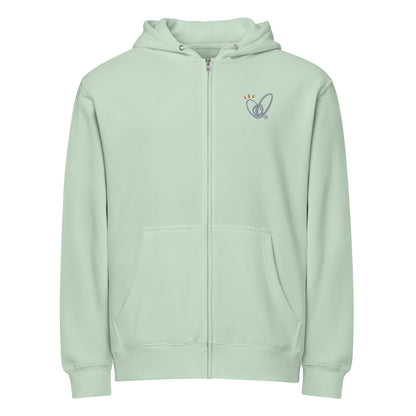Epic Whizz® Heart-Embroidered_Unisex Premium Full Zip Hoodie