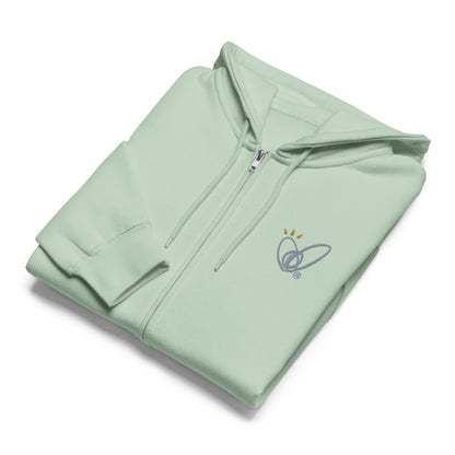 Epic Whizz® Heart-Embroidered_Unisex Premium Full Zip Hoodie
