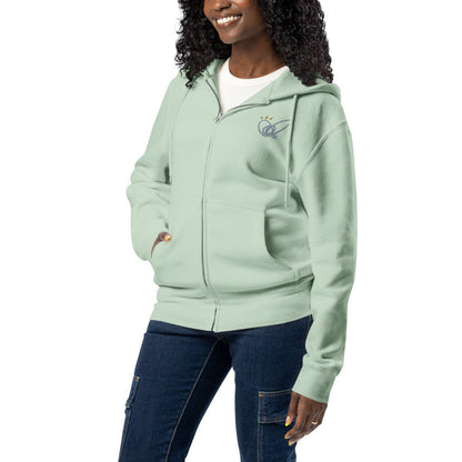 Epic Whizz® Heart-Embroidered_Unisex Premium Full Zip Hoodie