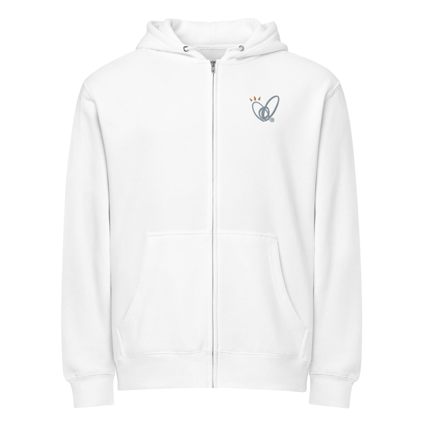 Epic Whizz® Heart-Embroidered_Unisex Premium Full Zip Hoodie