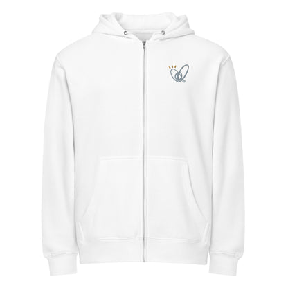 Epic Whizz® Heart-Embroidered_Unisex Premium Full Zip Hoodie