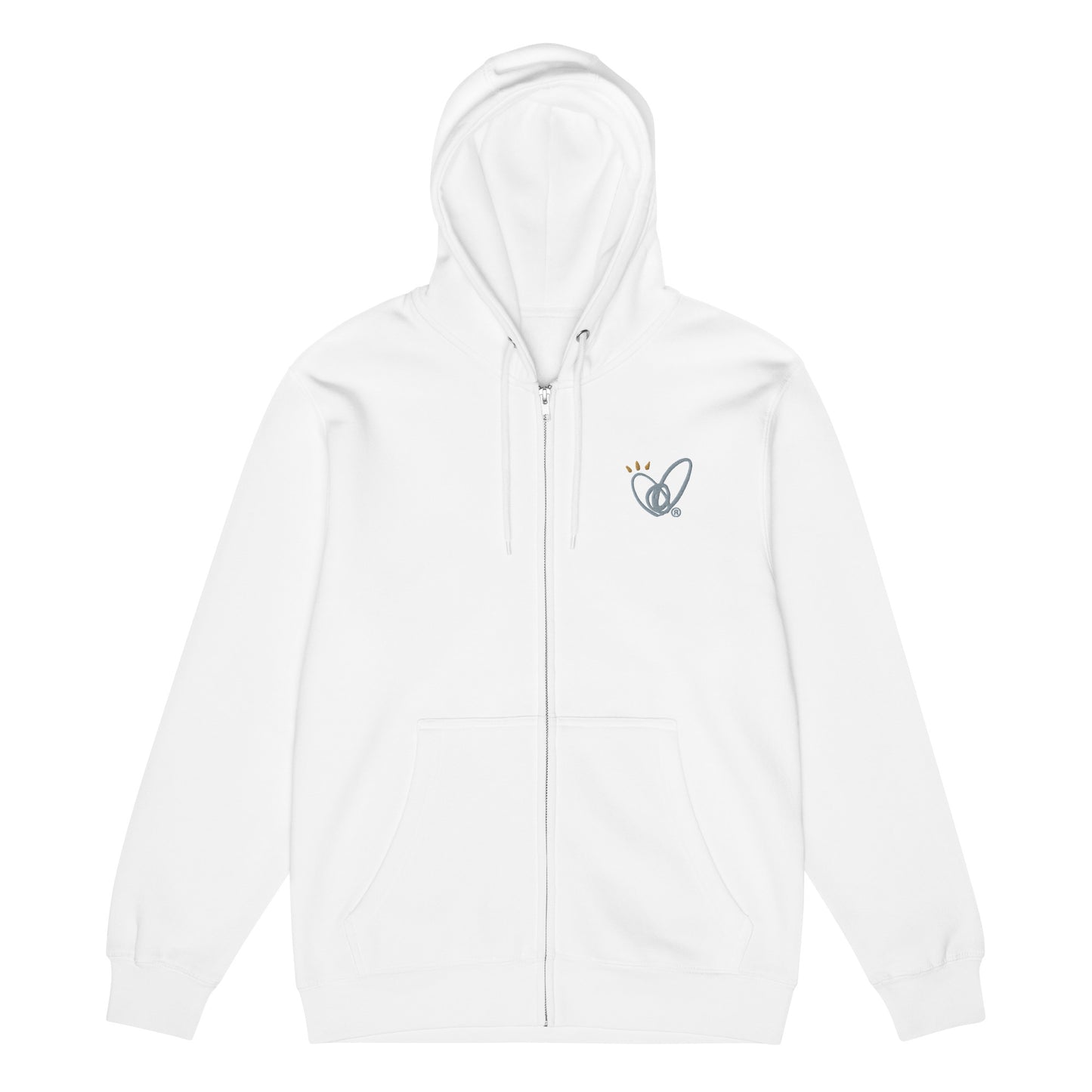 Epic Whizz® Heart-Embroidered_Unisex Premium Full Zip Hoodie