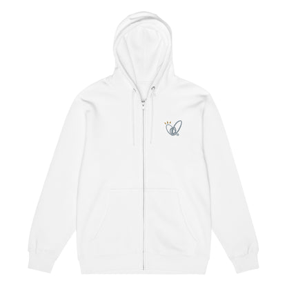 Epic Whizz® Heart-Embroidered_Unisex Premium Full Zip Hoodie