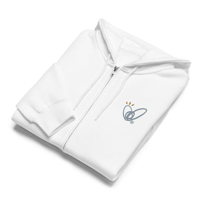 Epic Whizz® Heart-Embroidered_Unisex Premium Full Zip Hoodie