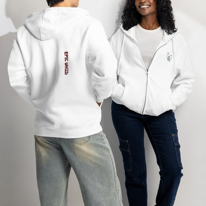 Epic Whizz® Heart-Embroidered_Unisex Premium Full Zip Hoodie