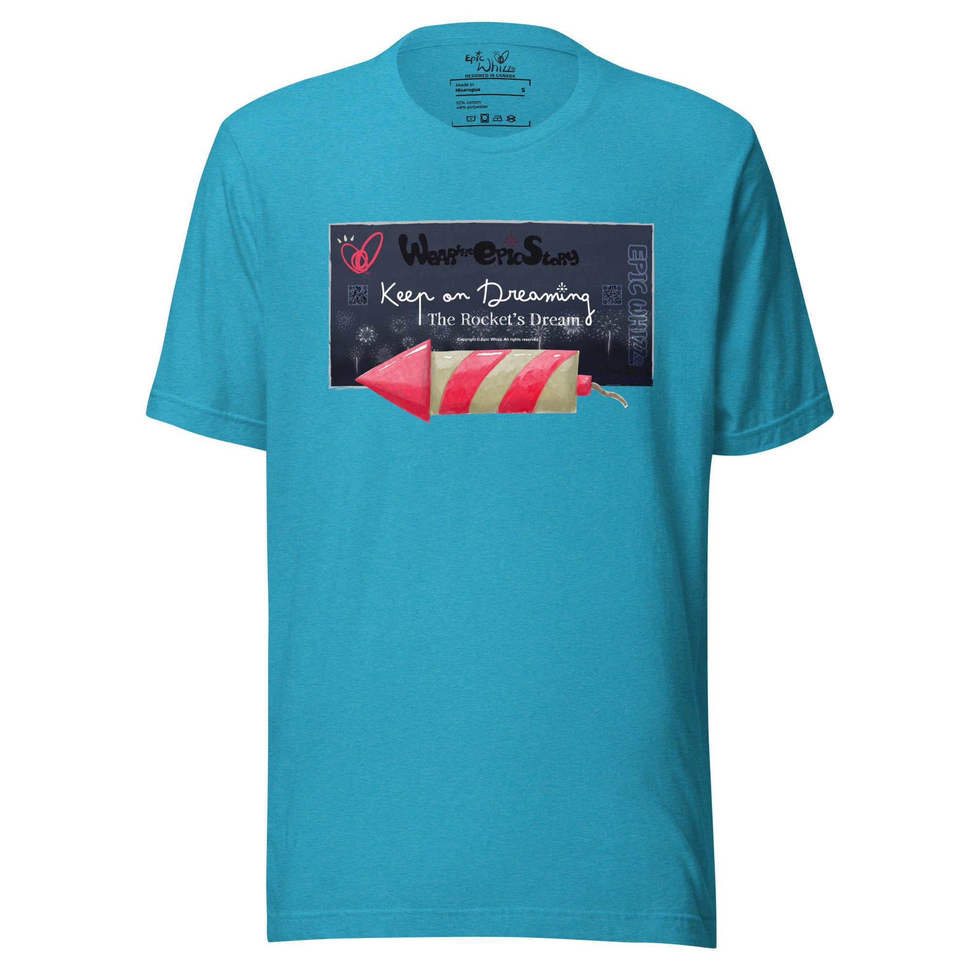 邦楽 DREAMING IN PRINT The Rocket-Keep on Dreaming_Unisex T-Shirt-Heather_Bright_Colours