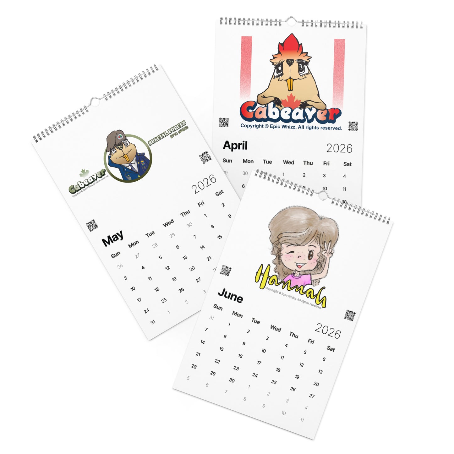 Epic Whizz®_Book Characters_Wall Calendar (2026)