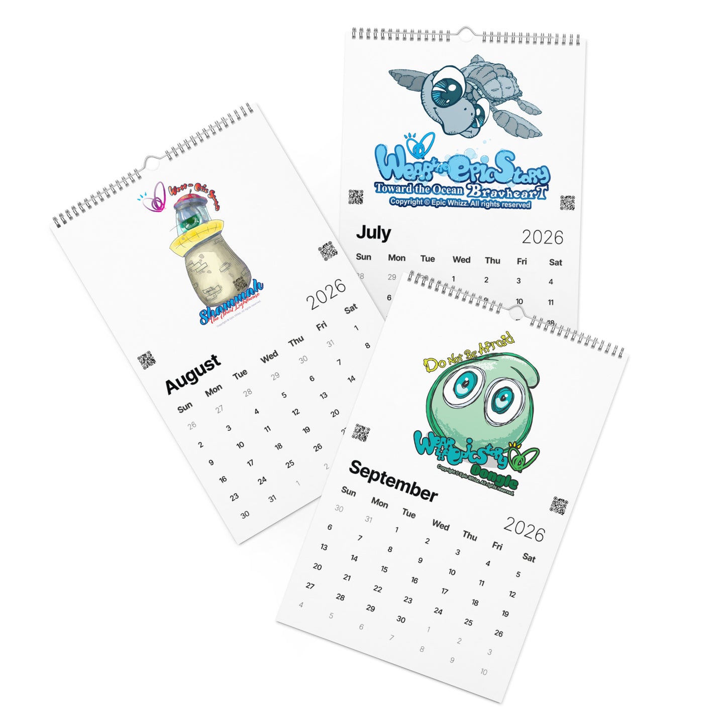 Epic Whizz®_Book Characters_Wall Calendar (2026)