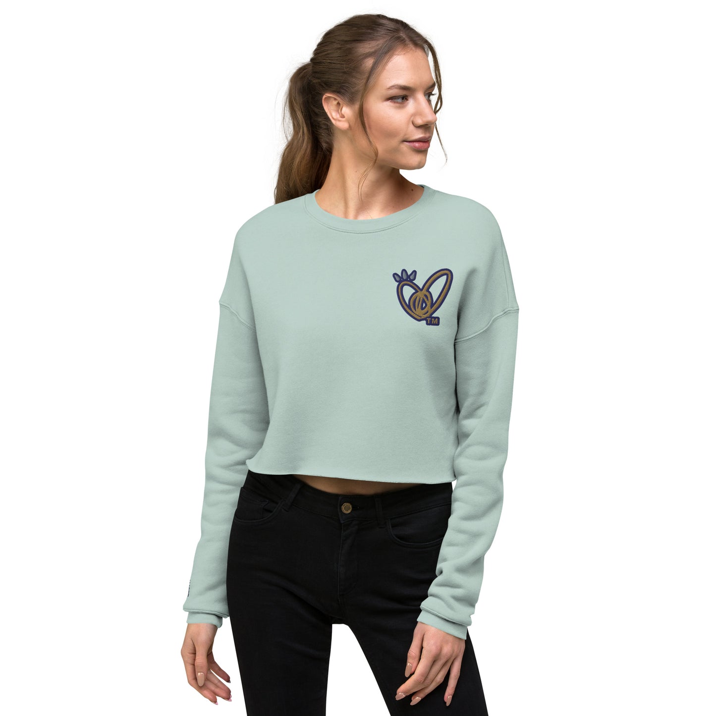 Epic Whizz® Heart_Embroidery_Crop Sweatshirt