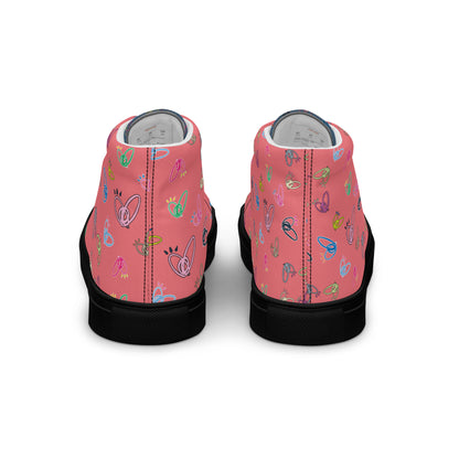 Epic Whizz® Heart-Pattern_Women’s High Top Canvas Shoes_Froly