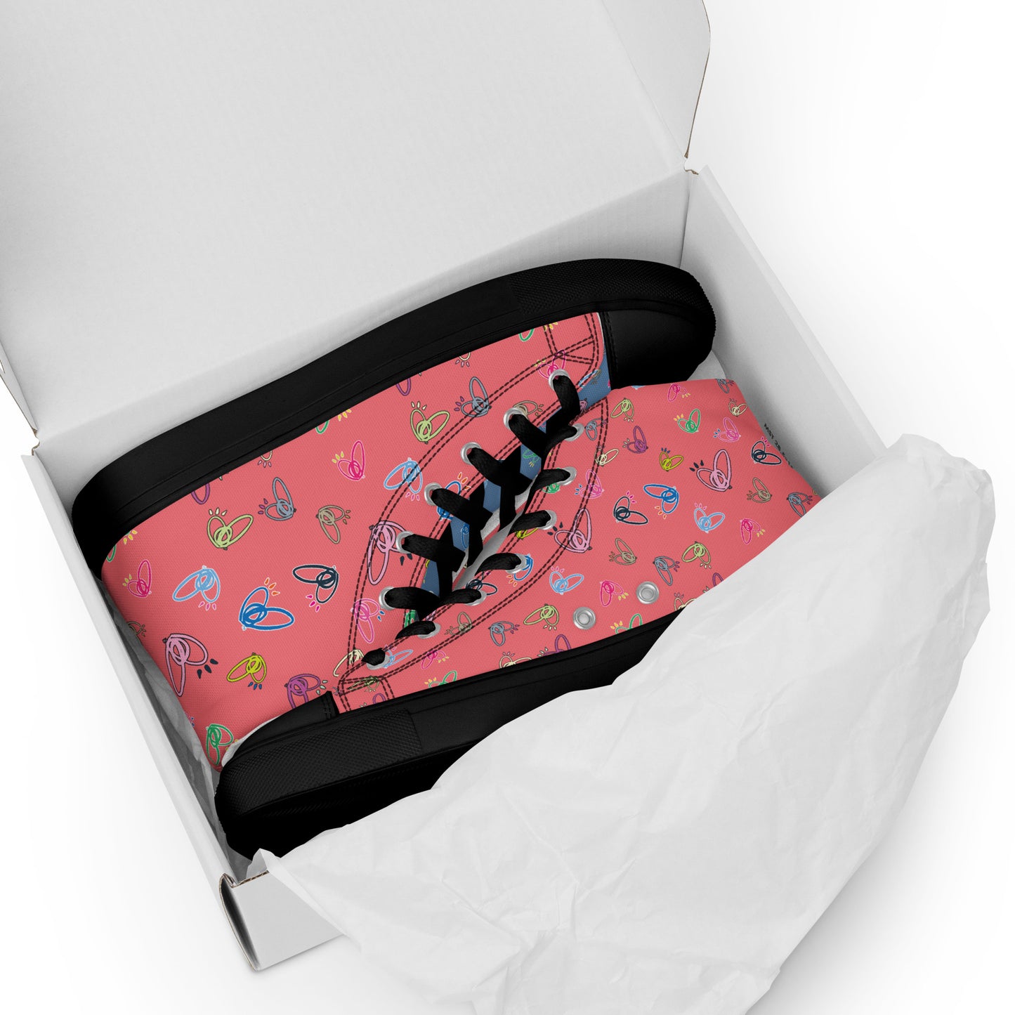 Epic Whizz® Heart-Pattern_Women’s High Top Canvas Shoes_Froly