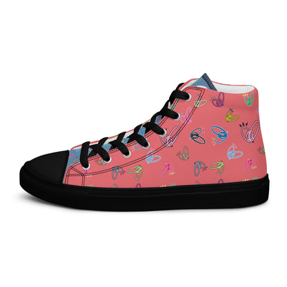 Epic Whizz® Heart-Pattern_Women’s High Top Canvas Shoes_Froly