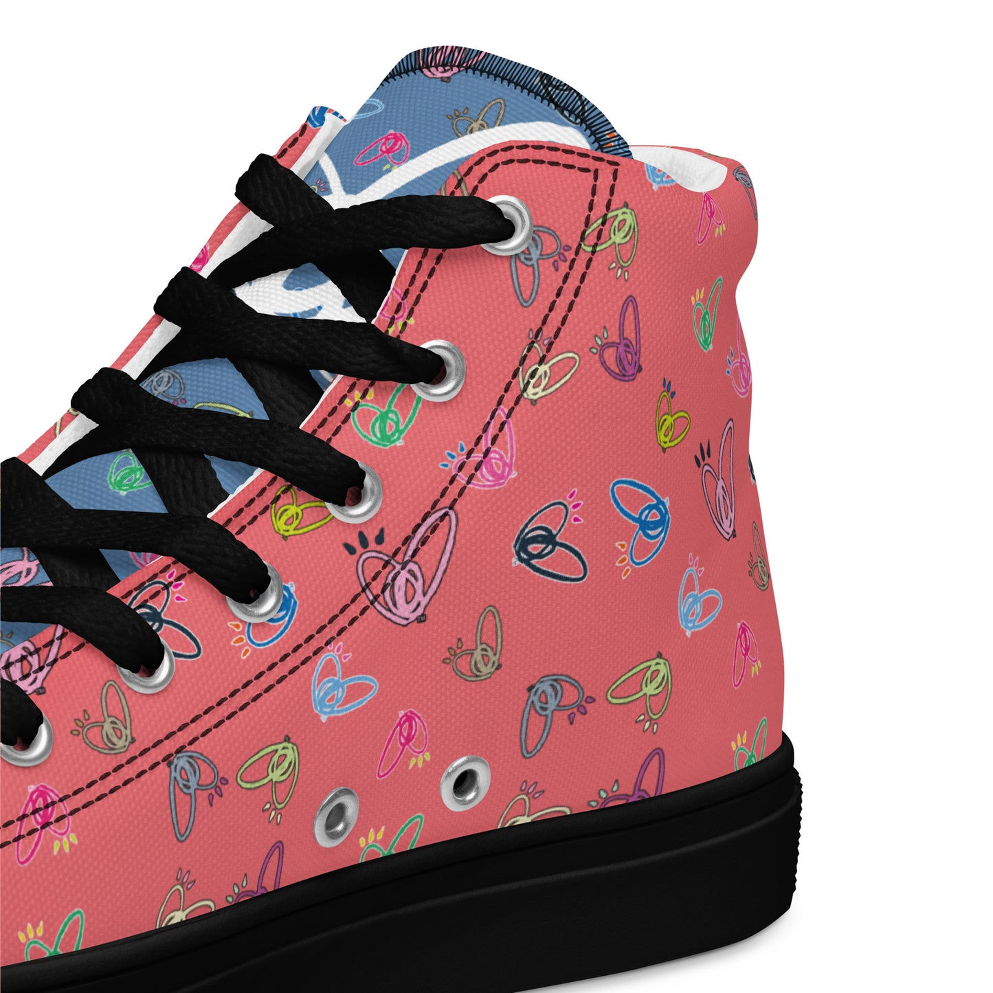 Epic Whizz® Heart-Pattern_Women’s High Top Canvas Shoes_Froly