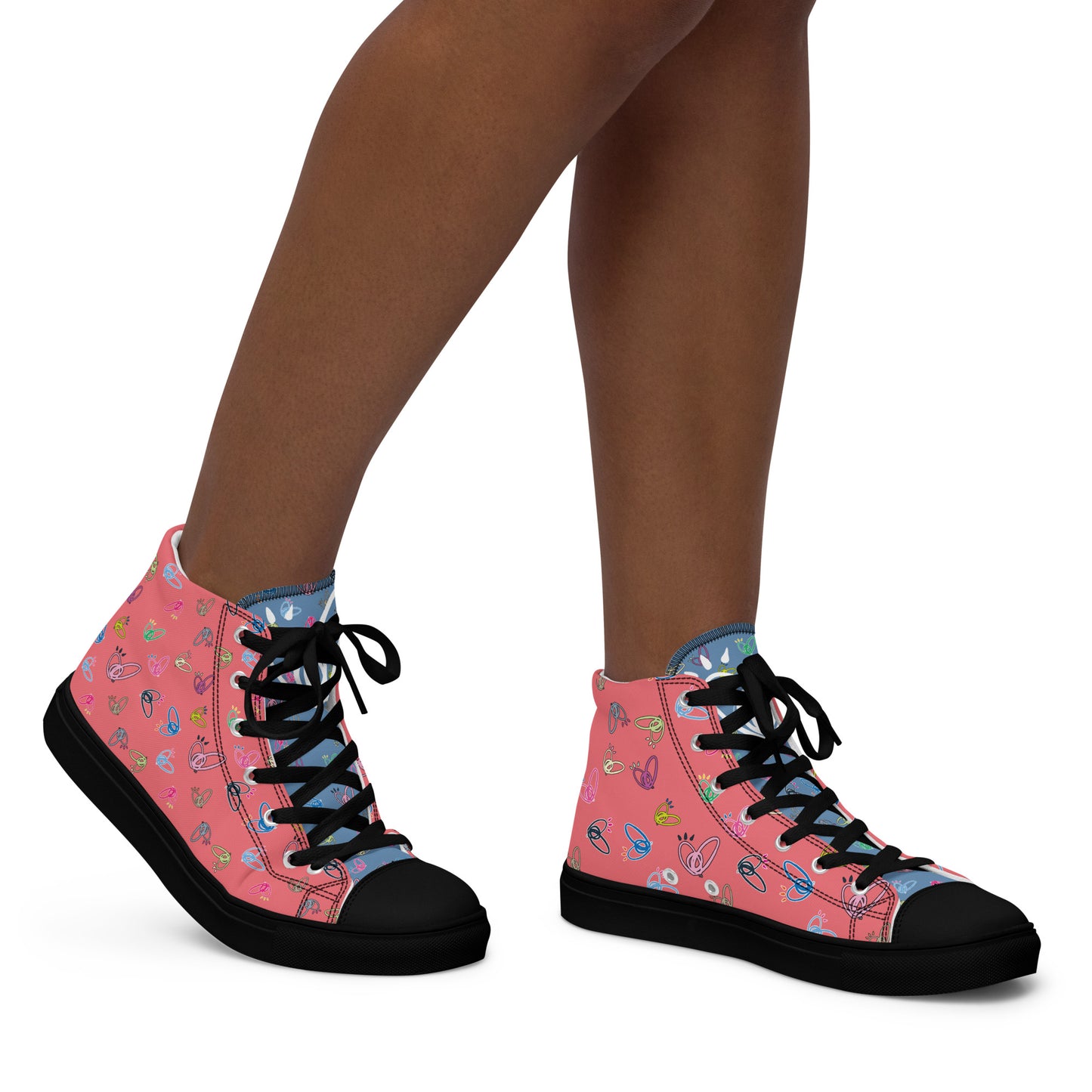 Epic Whizz® Heart-Pattern_Women’s High Top Canvas Shoes_Froly