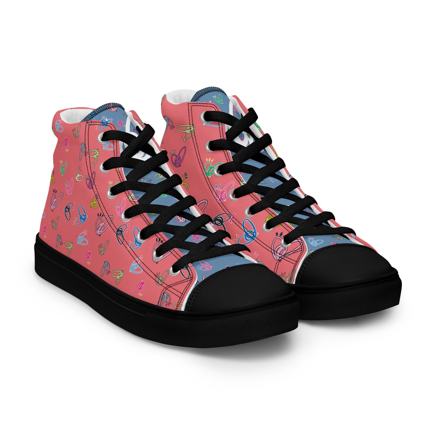 Epic Whizz® Heart-Pattern_Women’s High Top Canvas Shoes_Froly