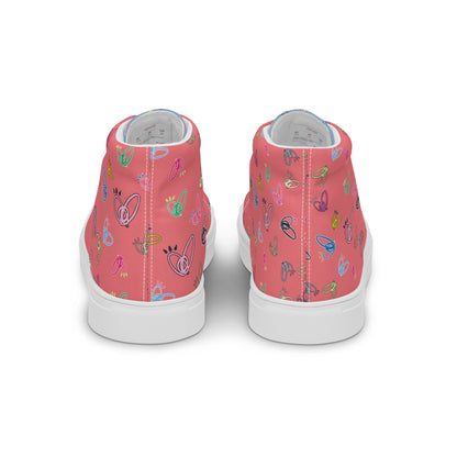 Epic Whizz® Heart-Pattern_Women’s High Top Canvas Shoes_Froly