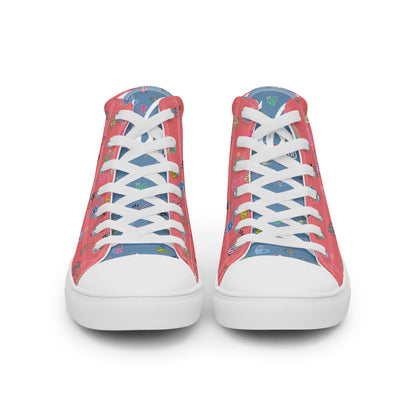 Epic Whizz® Heart-Pattern_Women’s High Top Canvas Shoes_Froly