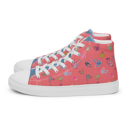 Epic Whizz® Heart-Pattern_Women’s High Top Canvas Shoes_Froly