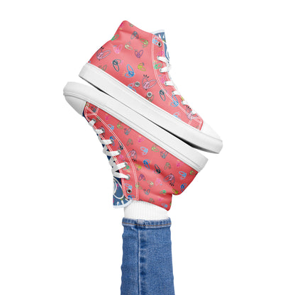 Epic Whizz® Heart-Pattern_Women’s High Top Canvas Shoes_Froly